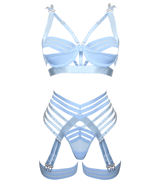 Muse Fetish Play Sexy Womens Lingerie Set Blue - Her Fetish