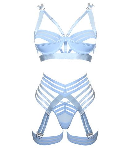 Muse Fetish Play Sexy Womens Lingerie Set Blue - Her Fetish