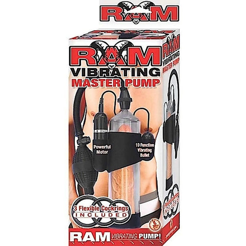 Ram Vibrating Master Mens Penis Pump Clear