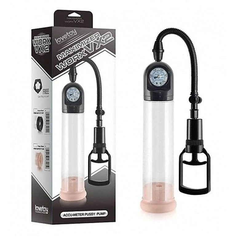 Maximizer Worx VX2 Accu-Meter Pro Pump with Pussy Sleeve - Pumps, Extenders and Sleeves