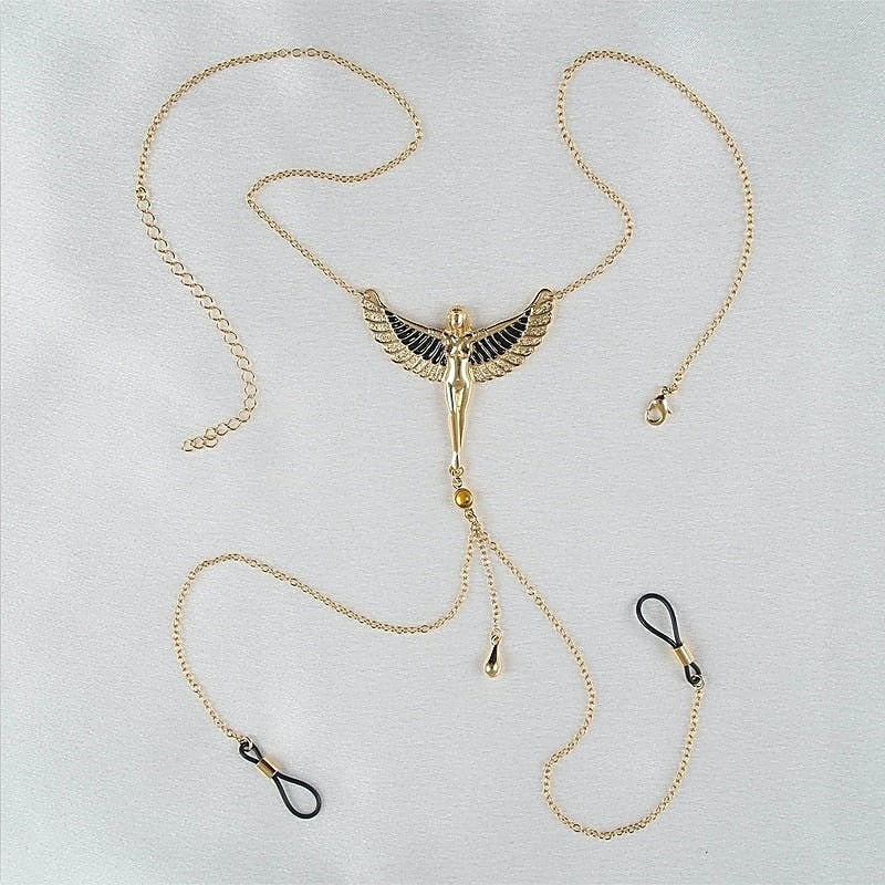 Breast Necklace The Breath Of Isis Gold By Sylvie Monthule - Nipple and Clit Clamps