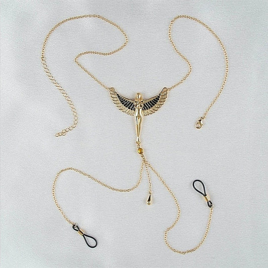 Breast Necklace The Breath Of Isis Gold By Sylvie Monthule - Nipple and Clit Clamps