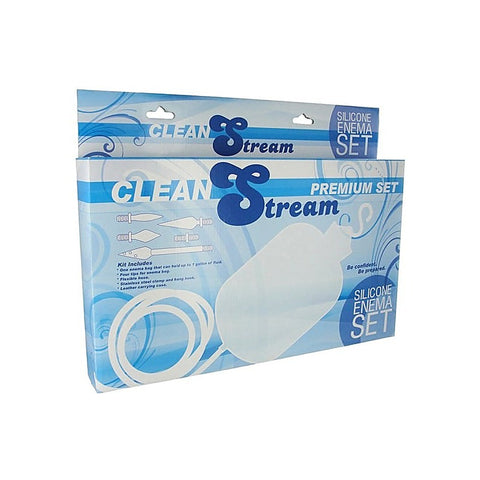 CleanStream Premium Silicone Enema Set White - Anal Cleansing