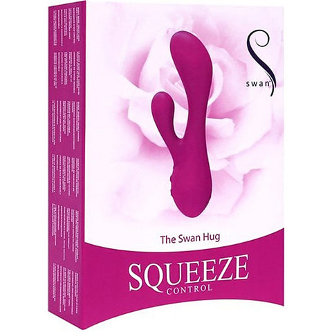 The Swan Hug with Squeeze Control Pink - Rabbit Vibrators