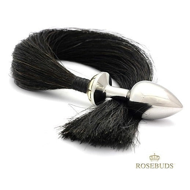 Tailbud Xl Natural Horse Hair By Rosebuds Jewelry - Steel Sex Toys