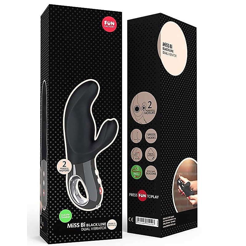 Miss Bi Black Line Rabbit Vibrator By Fun Factory - Rabbit Vibrators