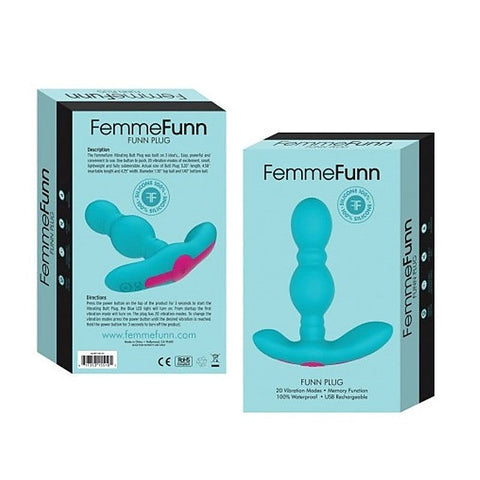 FemmeFun Vibrating Pleasure Plug - Turquoise Delight - Luxury Sex Toys