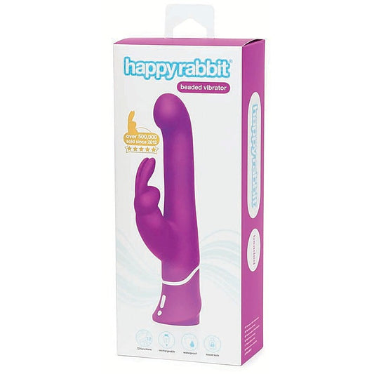 Happy Rabbit Rechargeable Beaded Vibrator Purple - Rabbit Vibrators
