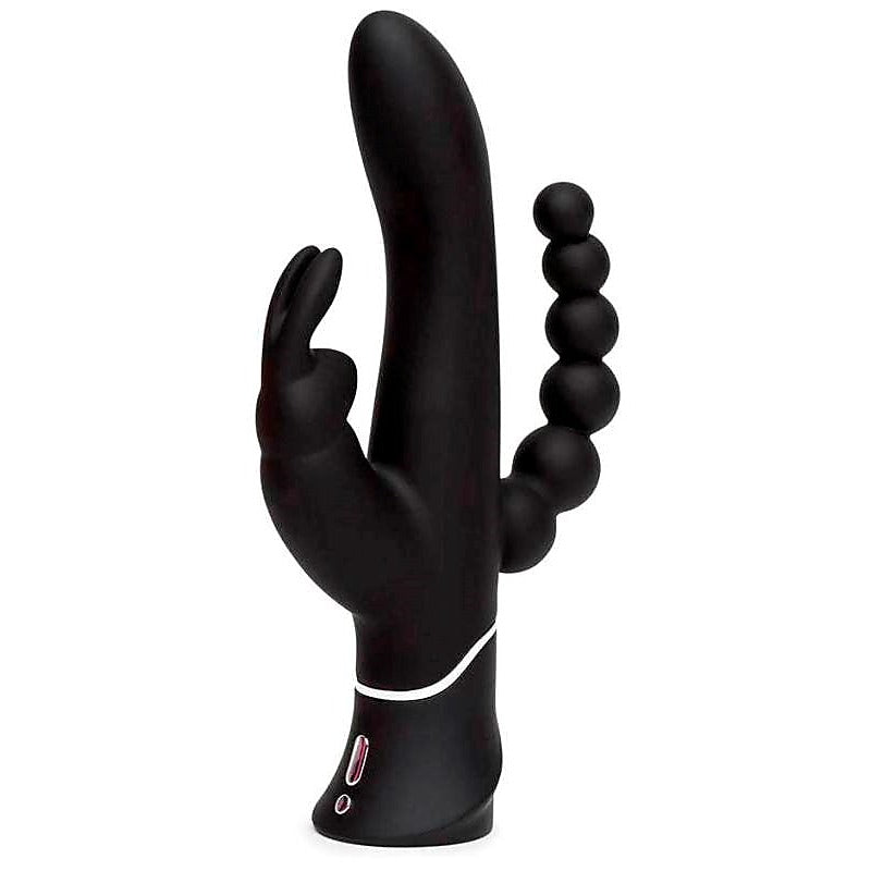 Happy Rabbit Rechargeable Triple Curve Vibrator Black - Rabbit Vibrators