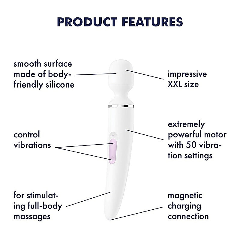 Wand-Er Woman 50 Functions Body Wand Massager By Satisfyer - Body Wands