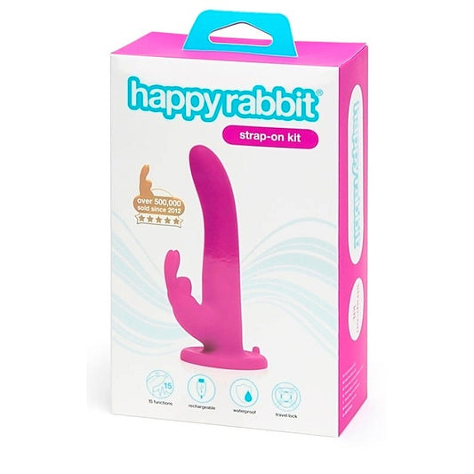 Happy Rabbit Vibrating Strap-On Harness Set Purple - Strap On Sextoys
