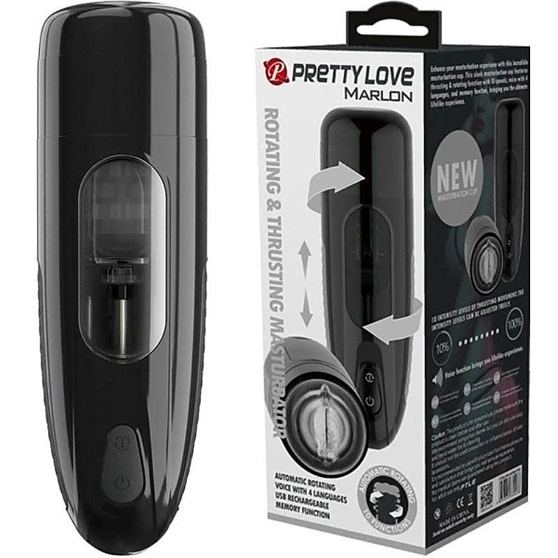 Pretty Love Marlon Rotating and Thrusting Sexy Talk Stroker - Masturbators and Strokers