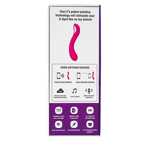 Lovense Osci 2 App Controlled Rechargeable G Spot Vibrator - Remote Control Vibrators