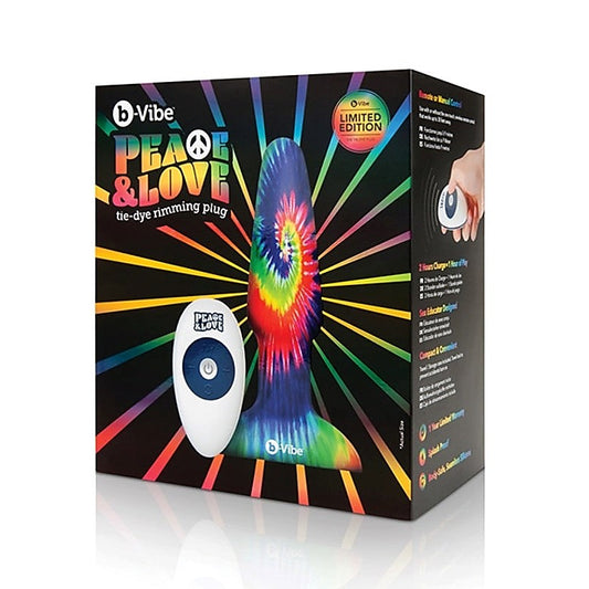 b-Vibe Peace and Love Tie-Dye Rimming Plug - Remote Control Vibrators