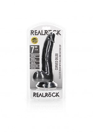 REALROCK Curved Dildo + Balls 18 cm - - Realistic Dildos
