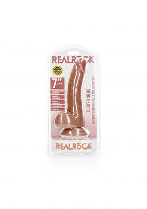 REALROCK Curved Dildo + Balls 18 cm - - Realistic Dildos