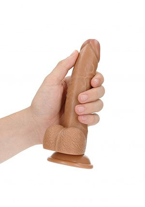 REALROCK Curved Dildo + Balls 18 cm - Tan - Realistic Dildos