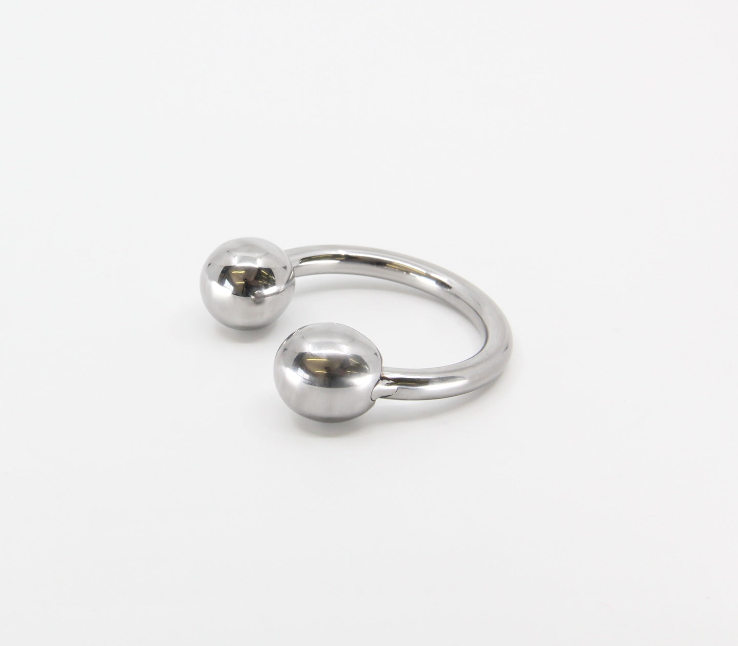 Love In Leather Stainless Steel Mens Glans Ring - 45mm - Steel Cock Rings