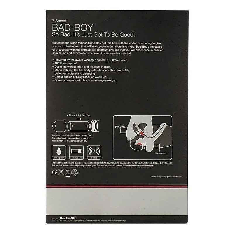 Bad Boy Rechargeable Intense Black By Rocks Off - Prostate Toys