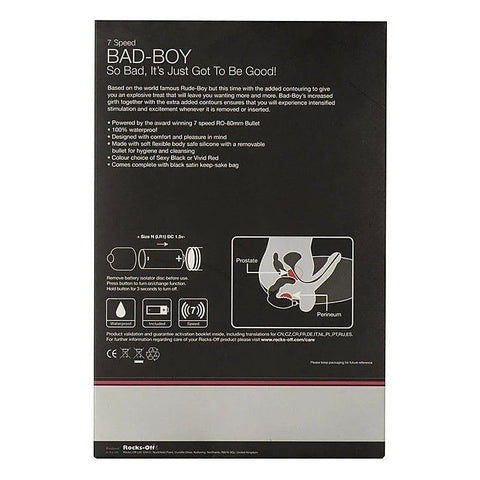 Bad Boy Rechargeable Intense Black By Rocks Off - Prostate Toys