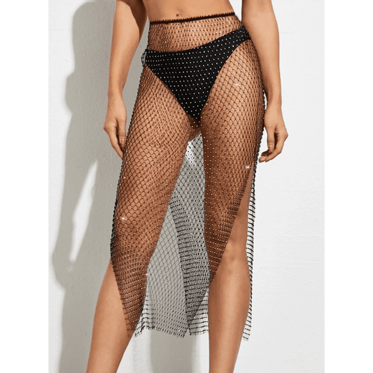 Muse Diamante Womens Mesh Skirt - Her Fetish
