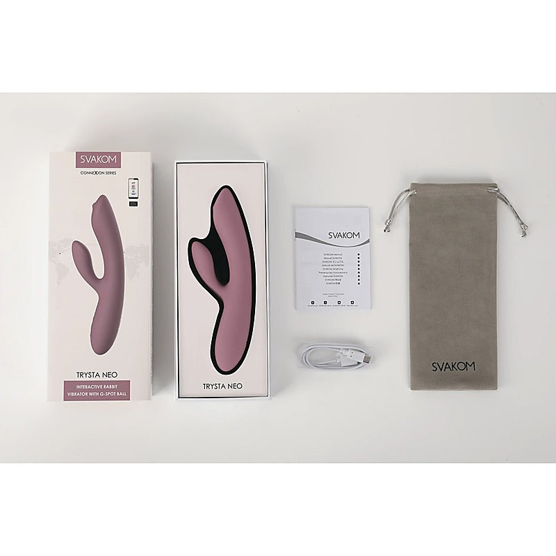 Svakom Trysta Neo G-Spot Rabbit Vibrator Romantic Rose - Rabbit Vibrators