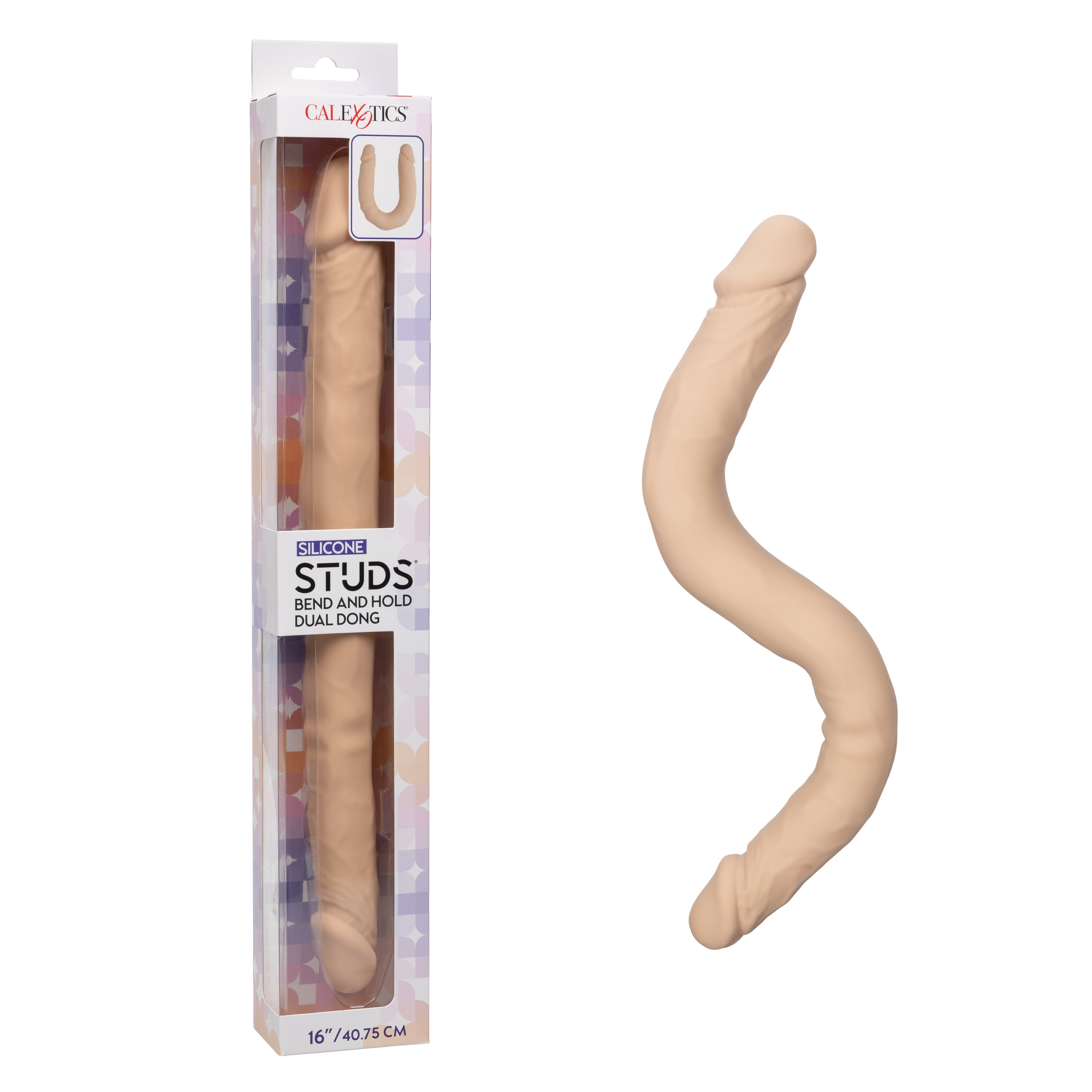CalExotics Silicone Studs 16 Inch Bend And Hold Dual Dong - Double Ender