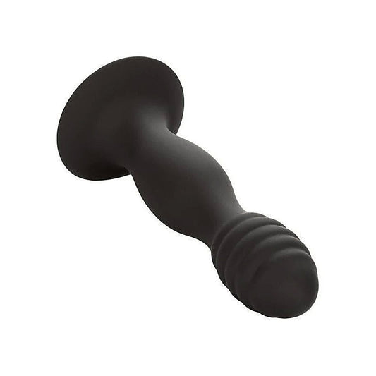 Silicone Ribbed Suction Cup Anal Plug By California Exotics - Butt Plugs