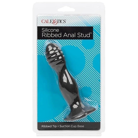 Silicone Ribbed Suction Cup Anal Plug By California Exotics - Butt Plugs