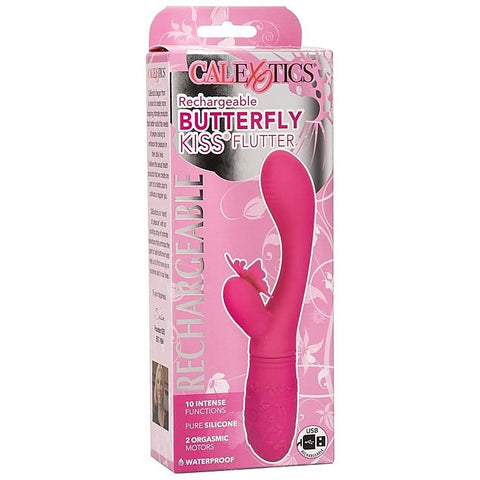 Rechargeable Butterfly Kiss Flutter 10 Function Rabbit Vibrator - Rabbit Vibrators