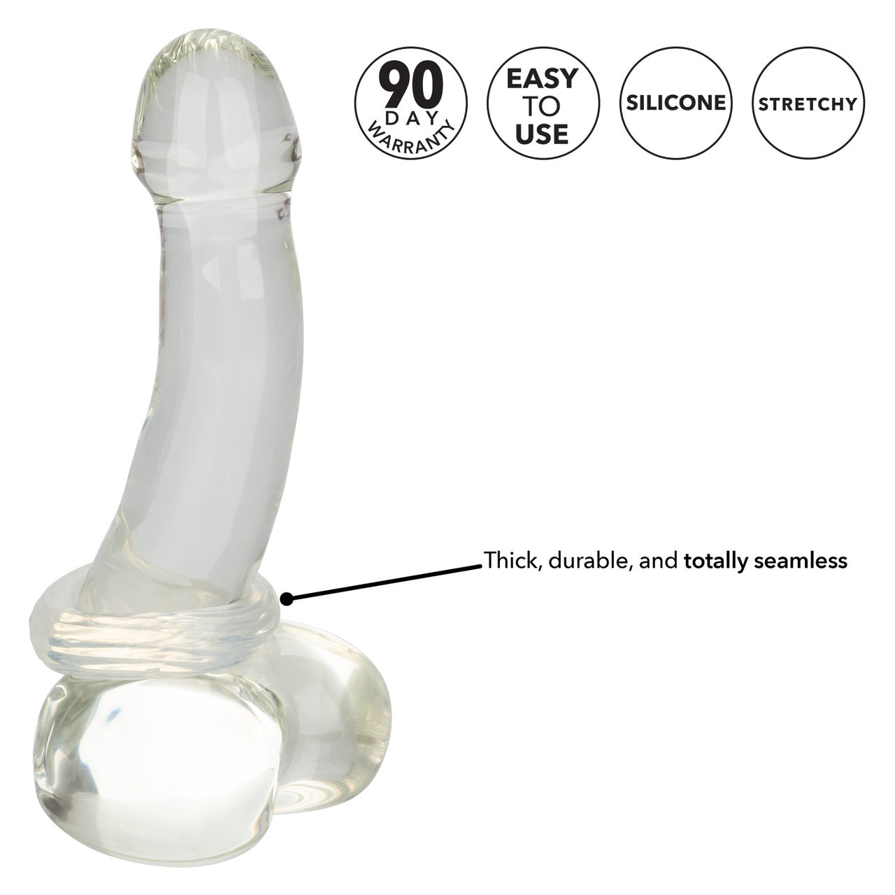 California Exotics Premium Silicone Cock Ring Medium - - Stretchy Cock Rings