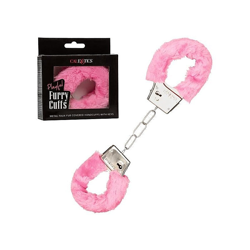Playful Furry Cuffs Soft Faux Fur Handcuffs - Cuffs and Restraints