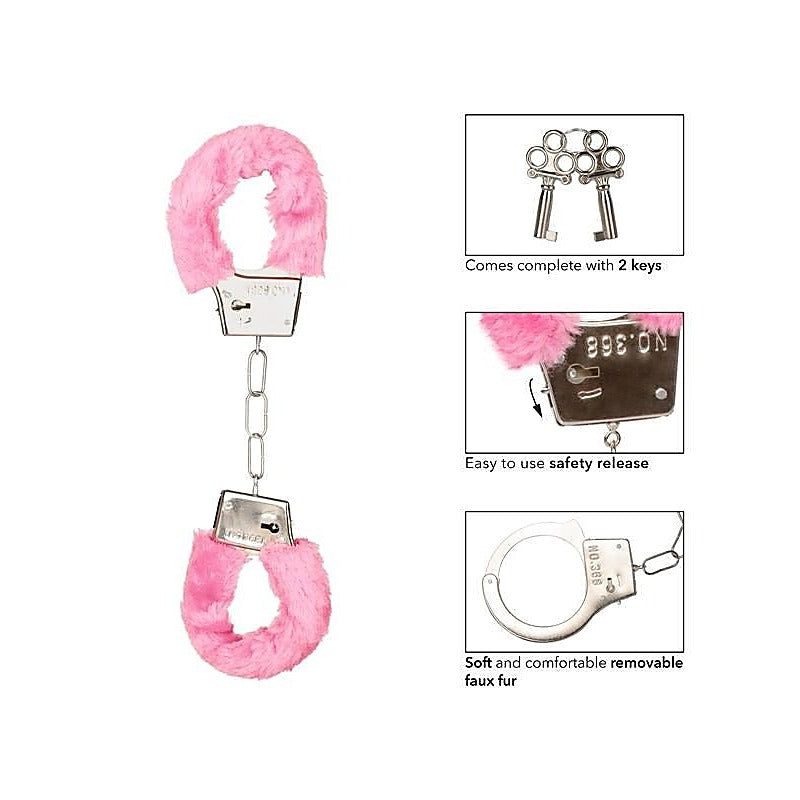 Playful Furry Cuffs Soft Faux Fur Handcuffs - Cuffs and Restraints