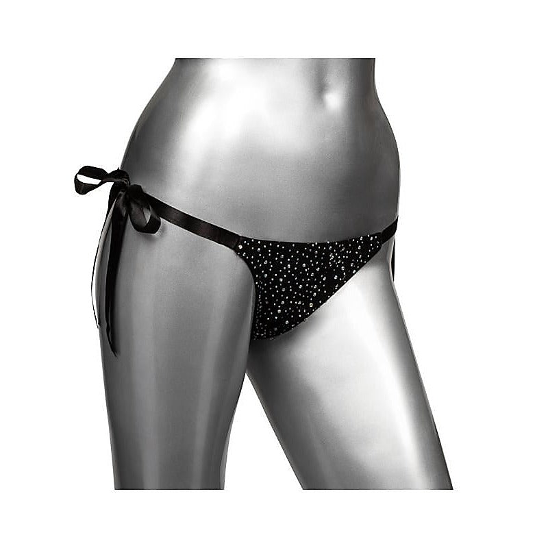 Radiance Side-Tie Rhinestone Mesh Panties - G-Strings, Panties and Shorts