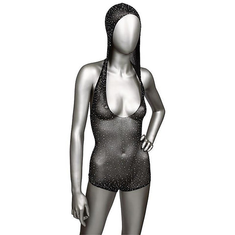 Radiance Plus Size Hooded Deep V Bodysuit - Teddies and Bodysuits