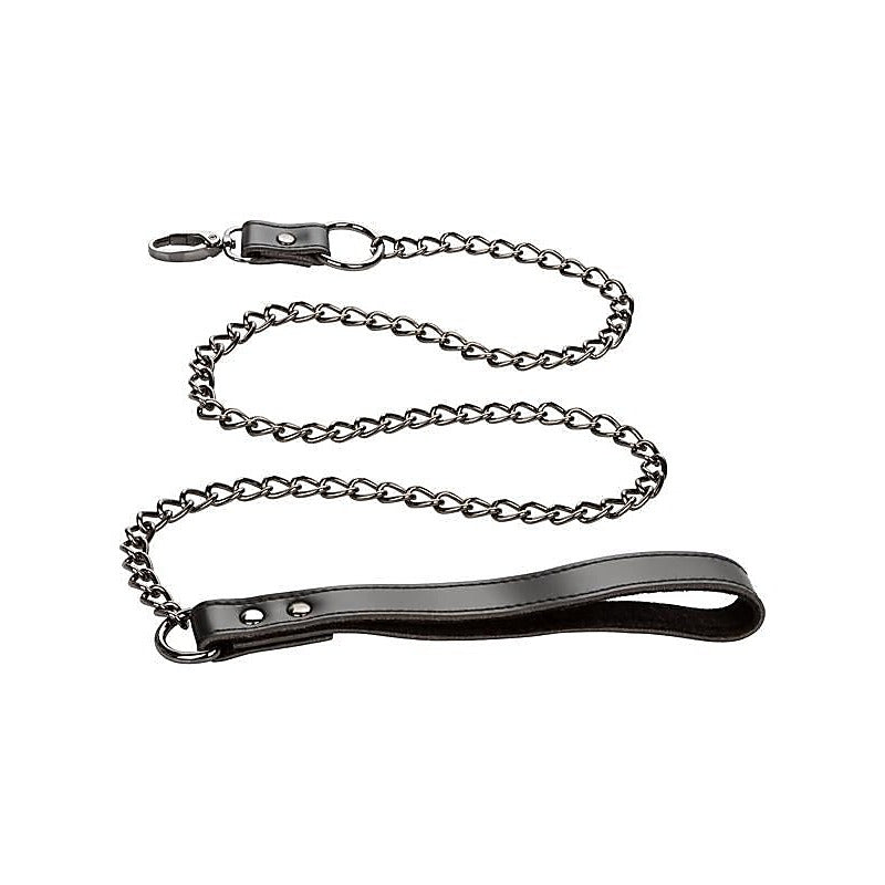 Euphoria Collection BDSM Collar With Chain Leash - Collars and Leads