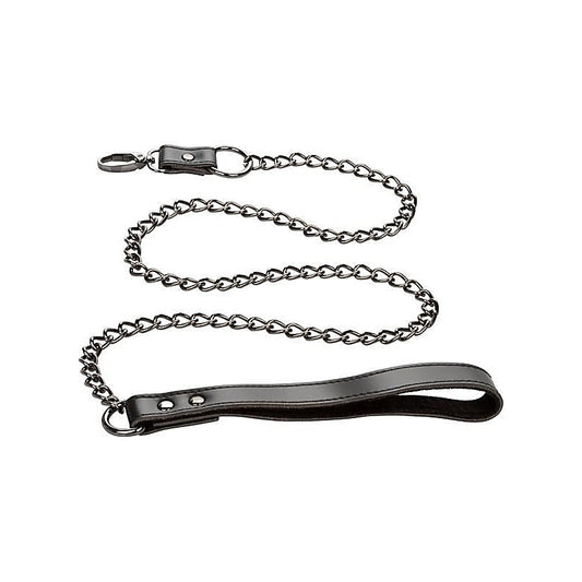 Euphoria Collection BDSM Collar With Chain Leash - Collars and Leads