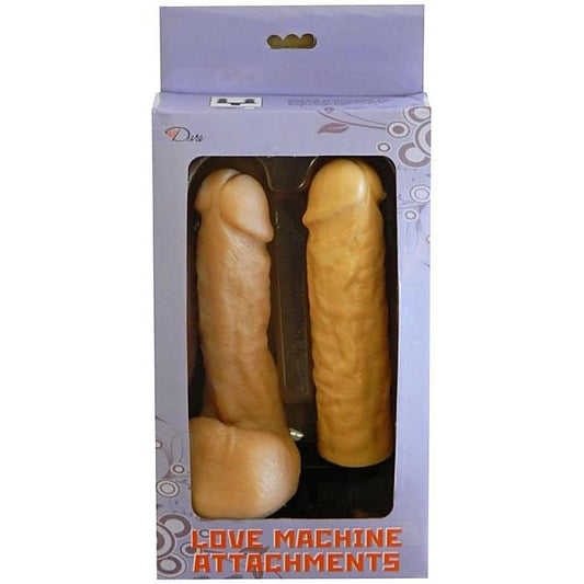 Love Machine Attachment Double Penetrator Double Dong Flesh - Realistic Dildos