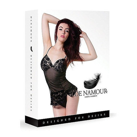 De Namour Black Babydoll G-String by Shots Toys - Babydolls and Chemises