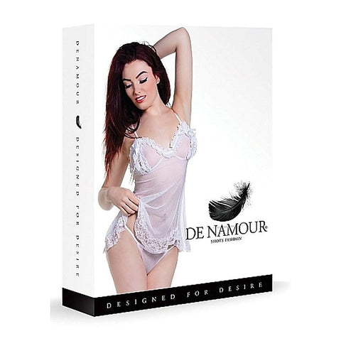 De Namour White Babydoll and G-String by Shots Toys - Babydolls and Chemises