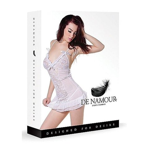 De Namour White Babydoll & G-String By Shots Toys - Babydolls and Chemises