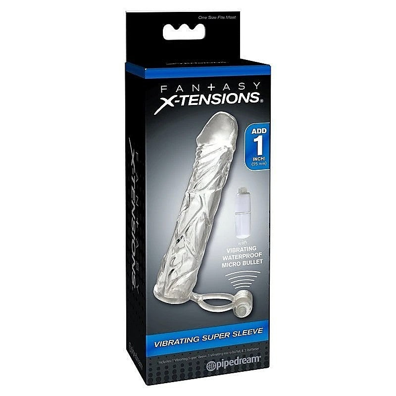Fantasy X-Tensions Vibrating Super Penis Sleeve - Pumps, Extenders and Sleeves