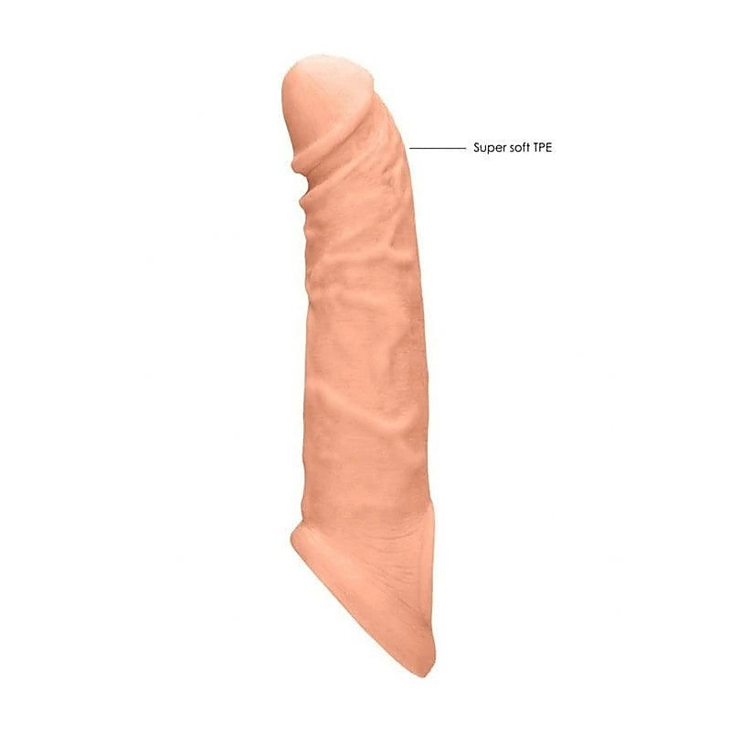REALROCK 8'' Realistic Penis Extender with Cock Ring - Penis Sleeves and Extenders