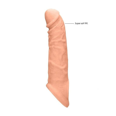 REALROCK 8'' Realistic Penis Extender with Cock Ring - Penis Sleeves and Extenders