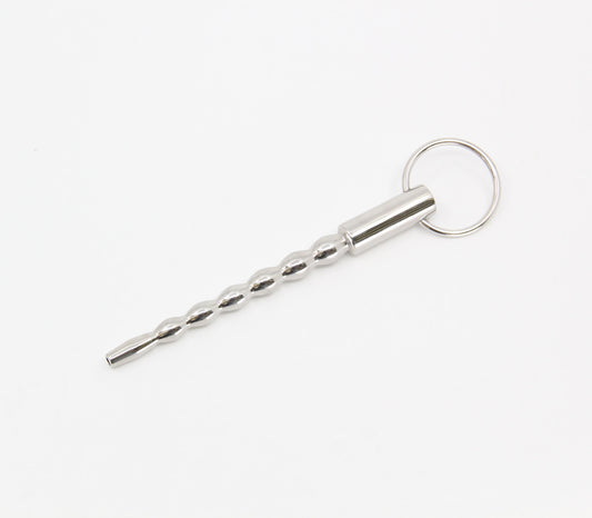 Love In Leather Stepped Ripple Penis Plug With Ring - Urethral Sounds