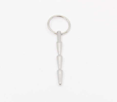 Love In Leather Solid Ridged Penis Plug With Ring - Urethral Sounds