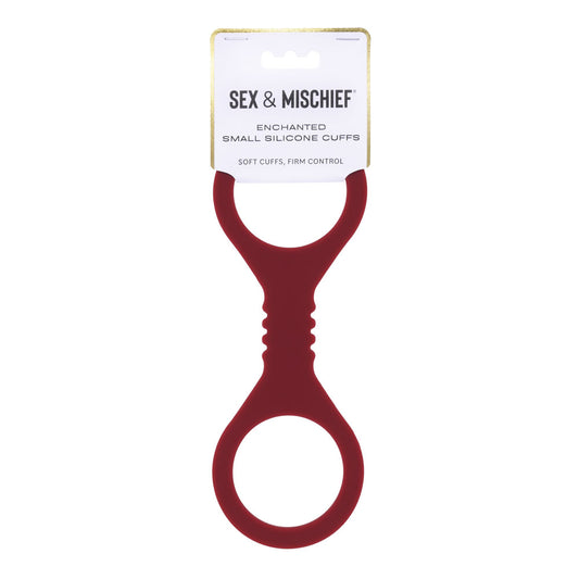 Sex & Mischief Enchanted Silicone BDSM Wrist Cuffs Burgundy - Cuffs And Restraints