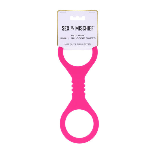 Sex & Mischief Hot Pink Fetish Play Silicone Hand Cuffs - Cuffs And Restraints