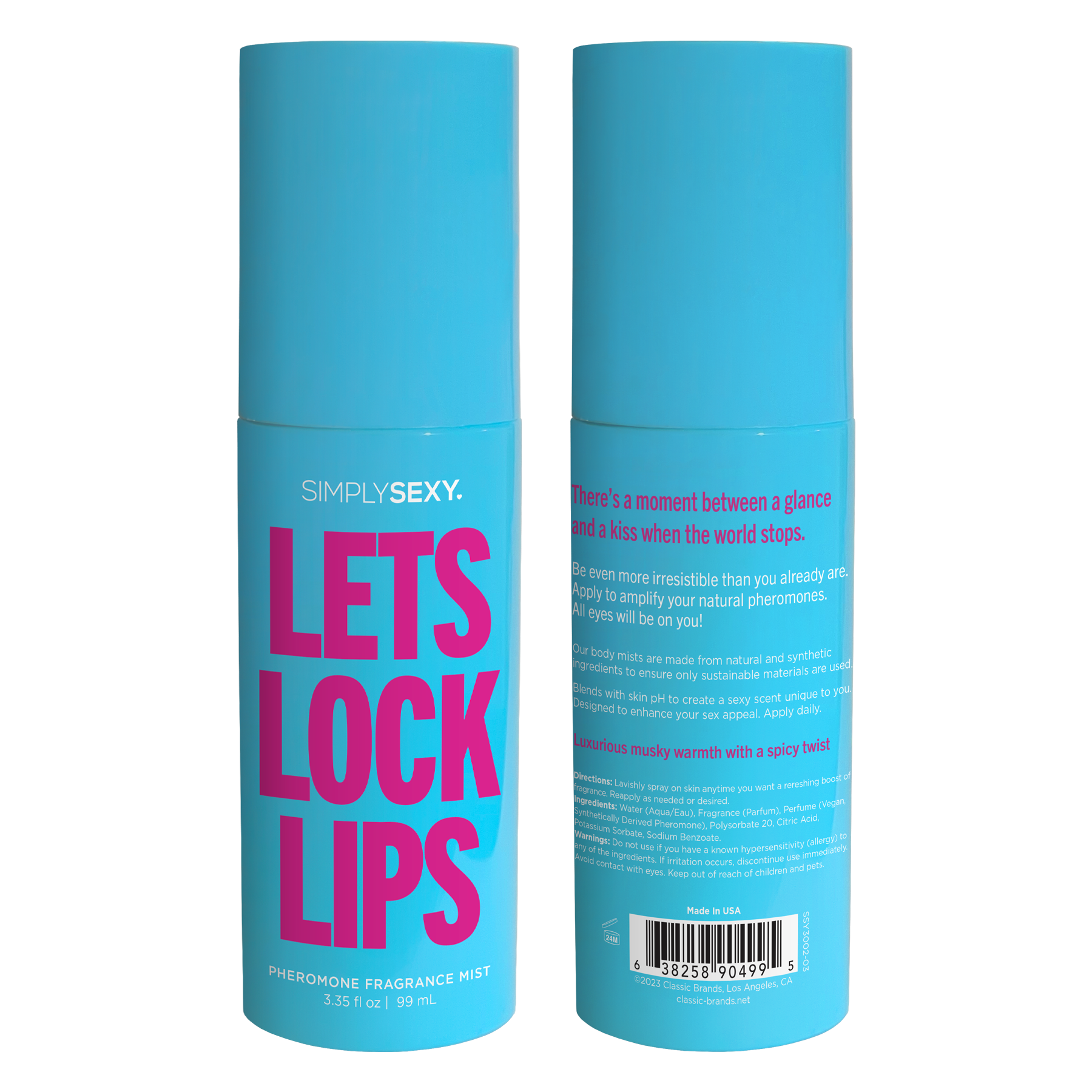 Classic Brands Simply Sex Pheromone Fragrance Body Mist - Lets Lock Lips - Sex Pheromones and Perfumes
