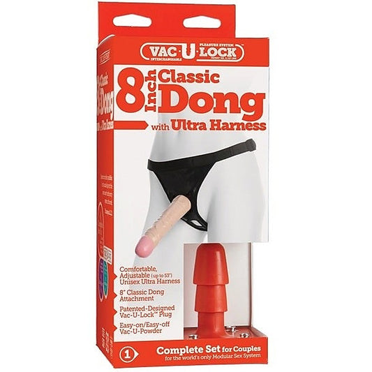 Vac-U-Lock 8 Classic Ultra Harness With Dong By Doc Johnson - Strap On Sextoys
